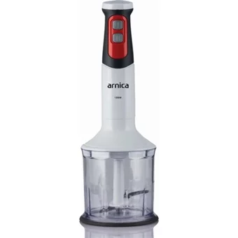 Arnica GH21591 1200 ml Plastik Hazneli Turbolu Çift Bıçaklı 3'lü Blender Seti Beyaz
