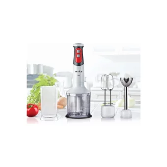 Arnica GH21591 1200 ml Plastik Hazneli Turbolu Çift Bıçaklı 3'lü Blender Seti Beyaz