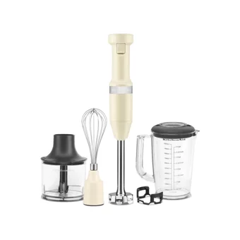 Kitchenaid 800 ml Turbolu 4 Bıçaklı 3'lü Mini El Blender Krem
