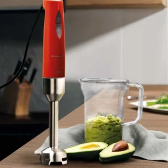 Korkmaz Vertex Duo 1000 ml Plastik Hazneli Turbolu Çift Bıçaklı Tekli Mini El Blender Kırmızı
