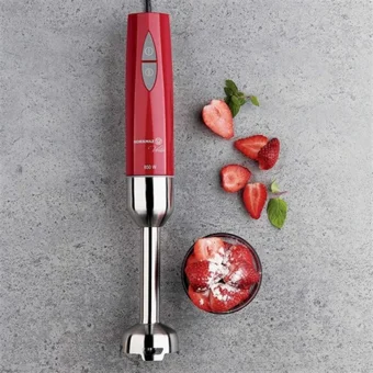 Korkmaz Vertex Duo 1000 ml Plastik Hazneli Turbolu Çift Bıçaklı Tekli Mini El Blender Kırmızı