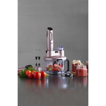 Schafer Meister 1500 ml Turbolu Çift Bıçaklı 4'lü Blender Seti Pembe