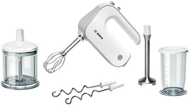 Bosch MFQ4080 1200 ml Plastik Hazneli Buz Kırıcılı Turbolu Çift Bıçaklı 3'lü Blender Seti Beyaz