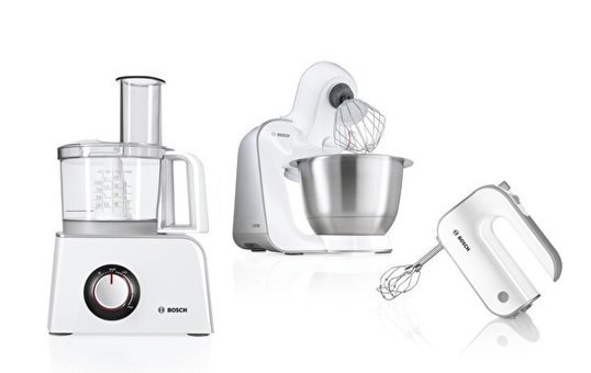 Bosch MFQ4080 1200 ml Plastik Hazneli Buz Kırıcılı Turbolu Çift Bıçaklı 3'lü Blender Seti Beyaz
