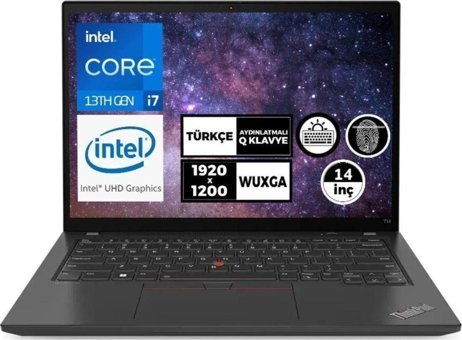 Lenovo Thinkpad T14 Gen 4 21HES91FTX 007 Harici Intel Iris Xe Graphics Eligible Intel Core i7 1355U 16 GB Ram 2 + 2 TB SSD 14 inç WUXGA FreeDos Laptop