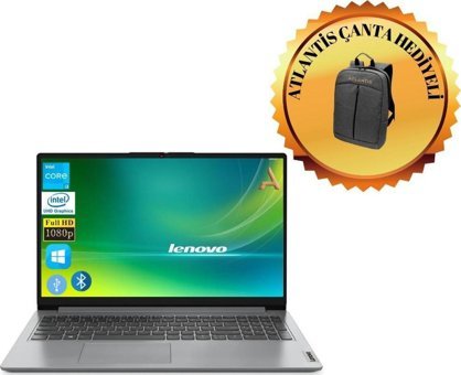 Lenovo Ideapad 1 82V700A9TXATL6 Harici Intel UHD Graphics Intel Celeron N4020 4 GB Ram 512 GB SSD 15.6 inç Full HD Windows 11 Home Laptop + Çanta