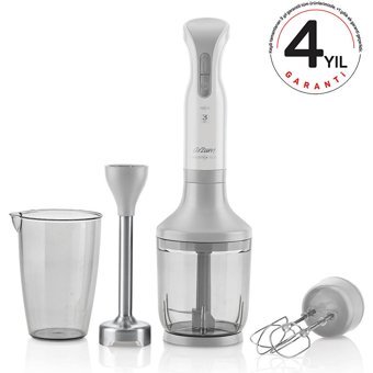 Arzum Prostick AR1014 750 ml Plastik Hazneli Turbolu Çift Bıçaklı 3'lü Blender Seti Beyaz