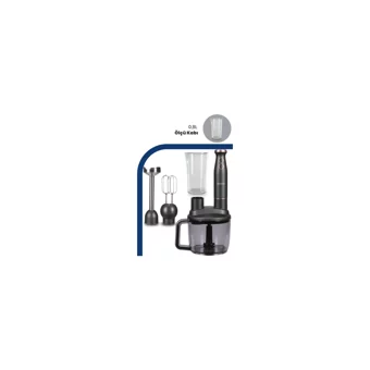 Goldmaster Bestrobot 5 ın 1 1500 ml Plastik Hazneli Turbolu 4 Bıçaklı 5'li Blender Seti Antrasit