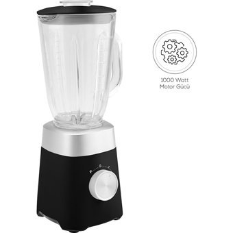 Karaca Multiblend 1500 ml Plastik Hazneli Buz Kırıcılı Turbolu 4 Bıçaklı Tekli Smoothie Blender Siyah