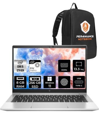 HP Elitebook 630 G9 6S6Y3EA Harici Intel Iris Xe Graphics Eligible Intel Core i5 1235U 8 GB Ram 256 GB SSD 13.3 inç Full HD Windows 11 Home Laptop + Per4 Çanta