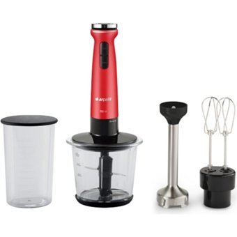 Arçelik HBS 6970 CK 1000 ml Plastik Hazneli Çift Bıçaklı 3'lü El Blender Kırmızı