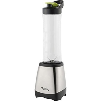 Tefal On The Go 600 ml Plastik Hazneli Buz Kırıcılı Çift Bıçaklı Kişisel Tekli Mini Smoothie Blender Gri
