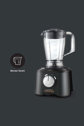 Karaca Mastermaid Power Multifunctional 10 In 1 1500 ml Plastik Hazneli 4 Bıçaklı 10'lu Blender Seti Siyah