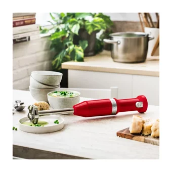 Kitchenaid Cordless 500 ml Plastik Hazneli 4 Bıçaklı Tekli Mini El Blender Kırmızı