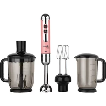 Korkmaz Mia Mega 1500 ml Plastik Hazneli 4 Bıçaklı 4'lü Blender Seti Pembe
