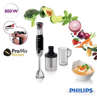 Philips Avance Collection Beluga 1000 ml Plastik Hazneli Turbolu 4 Bıçaklı 3'lü Mini El Blender Siyah