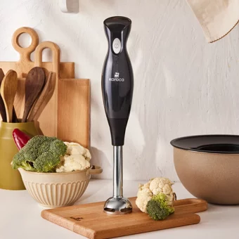 Karaca Shiny 4 Bıçaklı Tekli El Blender Siyah