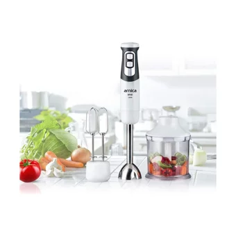 Arnica Diva GH21590 1100 ml Plastik Hazneli Turbolu Çift Bıçaklı 3'lü Blender Seti Beyaz