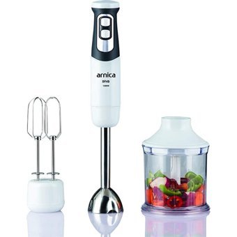 Arnica Diva GH21590 1100 ml Plastik Hazneli Turbolu Çift Bıçaklı 3'lü Blender Seti Beyaz