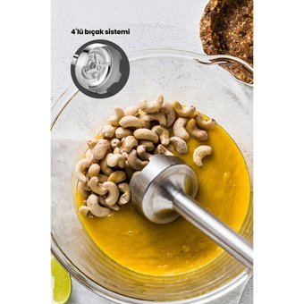 Goldmaster Maximix Turbolu 4 Bıçaklı Tekli El Blender Antrasit