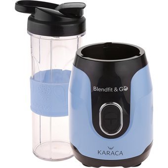 Karaca Blendfit Go 600 ml Plastik Hazneli Buz Kırıcılı 4 Bıçaklı Kişisel Tekli Mini Smoothie Blender Mavi