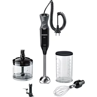 Siemens 600 ml Buz Kırıcılı Turbolu 4 Bıçaklı 5'li El Blender Siyah