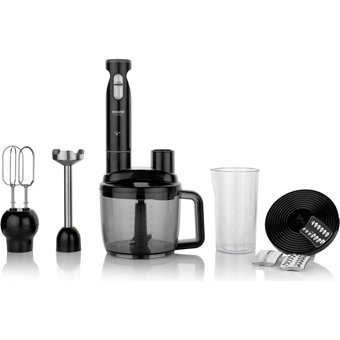 Schafer Chef Blend Mega 1500 ml Plastik Hazneli Turbolu 4 Bıçaklı 4'lü Blender Seti Siyah