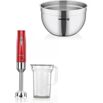 Korkmaz Vertex Duo Plastik Hazneli 3'lü Blender Seti Kırmızı
