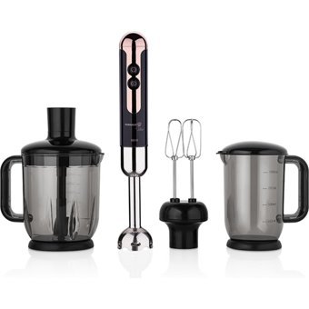 Korkmaz Mia Mega 1500 ml Plastik Hazneli 4 Bıçaklı 4'lü Blender Seti Siyah