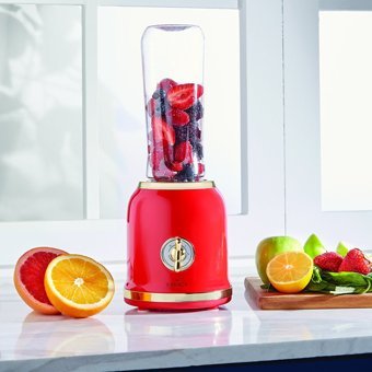 Karaca Retro 500 ml Plastik Hazneli Turbolu 4 Bıçaklı Kişisel Tekli Smoothie Blender Kırmızı