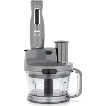 Fakir Mr Chef Quadro 1500 ml Plastik Hazneli Turbolu 4 Bıçaklı 4'lü Blender Seti Gri