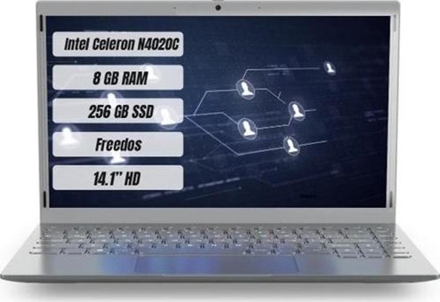 Hometech ALFA 640C Harici Intel UHD Graphics Intel Celeron N4020C 8 GB Ram 256 GB SSD 14.1 inç HD FreeDos Laptop