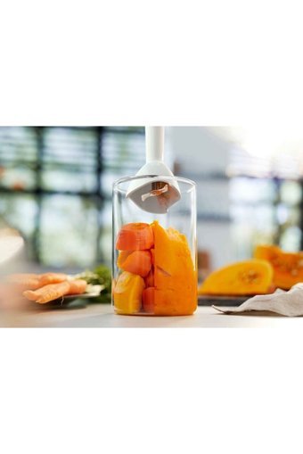 Philips 500 ml Plastik Hazneli Turbolu Çift Bıçaklı 4'lü Mini El Blender Beyaz