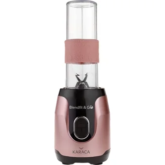 Karaca Blendfit Go 600 ml Plastik Hazneli Buz Kırıcılı 4 Bıçaklı Kişisel Tekli Mini Smoothie Blender Rose Gold