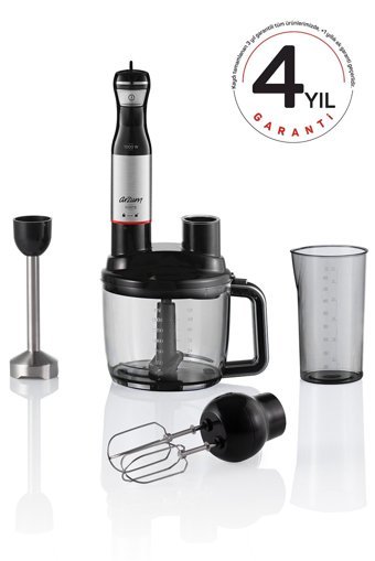 Arzum Forte Multi AR1157-S 1500 ml Plastik Hazneli Çift Bıçaklı 3'lü Blender Seti Siyah