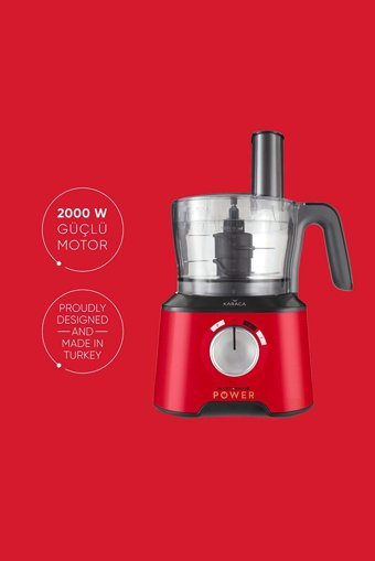 Karaca Mastermaid Power Multifunctional 1500 ml Plastik Hazneli 4 Bıçaklı 10'lu Blender Seti Kırmızı