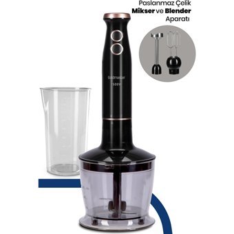 Goldmaster Bestblend 3 ın 1 800 ml Plastik Hazneli Turbolu 4'lü Blender Seti Siyah