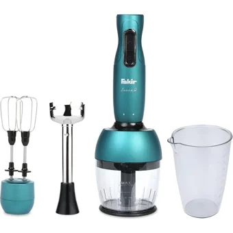 Fakir Lucca 500 ml Plastik Hazneli Turbolu Çift Bıçaklı 4'lü Blender Seti Pembe