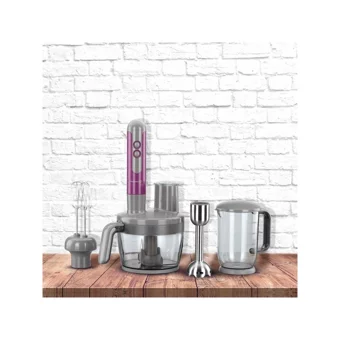 Korkmaz Mia Multi 1750 ml Plastik Hazneli Buz Kırıcılı Turbolu 4 Bıçaklı 4'lü Blender Seti Mor