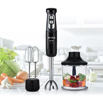 Arnica Diva GH21595 1100 ml Plastik Hazneli Turbolu Çift Bıçaklı 3'lü Blender Seti Beyaz