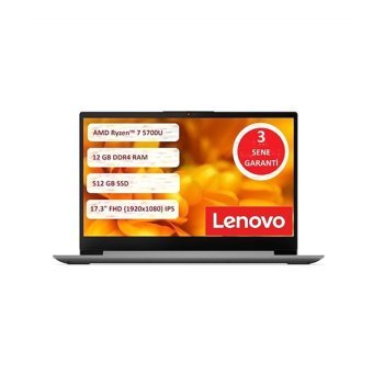 Lenovo Ideapad 3 17ALC6 82KV00EY Harici AMD Radeon RX Vega 8 AMD Ryzen 7 5700U 12 GB Ram 512 GB SSD 17.3 inç Full HD FreeDos Laptop