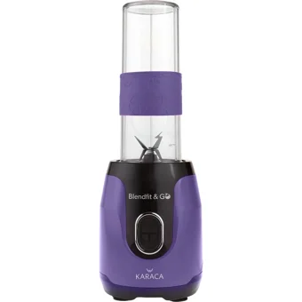 Karaca Blendfit Go 600 ml Plastik Hazneli Buz Kırıcılı 4 Bıçaklı Kişisel Tekli Mini Smoothie Blender Mor