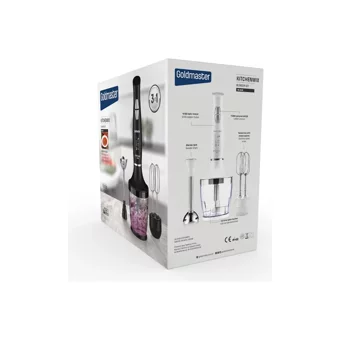 Goldmaster Kitchenmix 800 ml Plastik Hazneli Turbolu 4 Bıçaklı 3'lü Blender Seti Beyaz