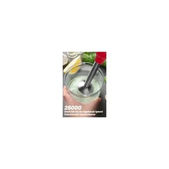 Goldmaster Leylak Plastik Hazneli 4 Bıçaklı Tekli El Blender Kırmızı