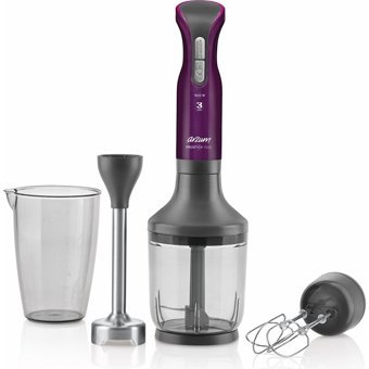 Arzum Prostick AR1053 900 ml Plastik Hazneli Turbolu Çift Bıçaklı 3'lü Blender Seti Mürdüm