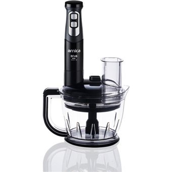 Arnica Diva Pro GH21803 1750 ml Plastik Hazneli Turbolu Çift Bıçaklı 3'lü Blender Seti Siyah