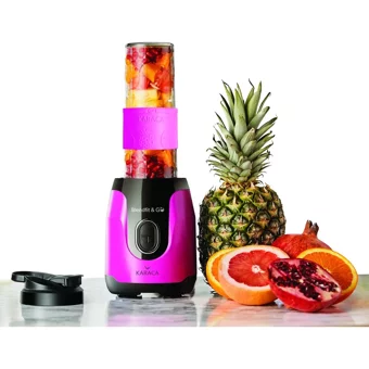 Karaca Blendfit Go 600 ml Plastik Hazneli Buz Kırıcılı 4 Bıçaklı Kişisel Tekli Mini Smoothie Blender Pembe