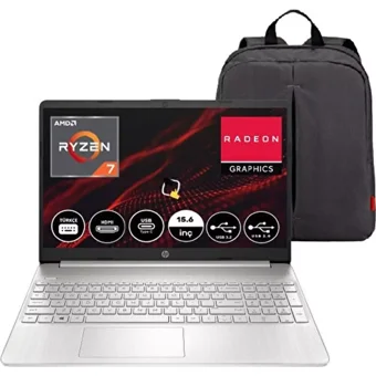 HP 15S-EQ2000NT 4H0J2EA Harici AMD Radeon RX Vega 8 AMD Ryzen 7 5700U 16 GB Ram 512 GB SSD 15.6 inç Full HD FreeDos Laptop + Snertech Çanta