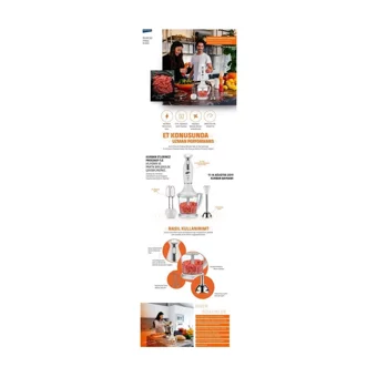 Goldmaster Fonksiyonlu Proeasy 700 ml Plastik Hazneli Turbolu 4 Bıçaklı 3'lü Blender Seti Beyaz
