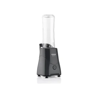 Schafer Stormy 600 ml Plastik Hazneli Buz Kırıcılı 4 Bıçaklı Kişisel İkili Sürahili Blender Antrasit